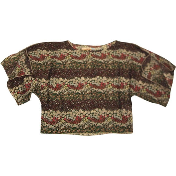 Vintage Havana - Big Girls' Short Sleeve Top 31996-14 (black floral)
