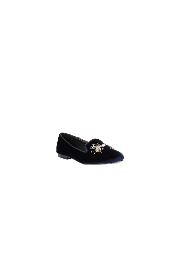 | Sue Velvet Flats | Blue | Size 8