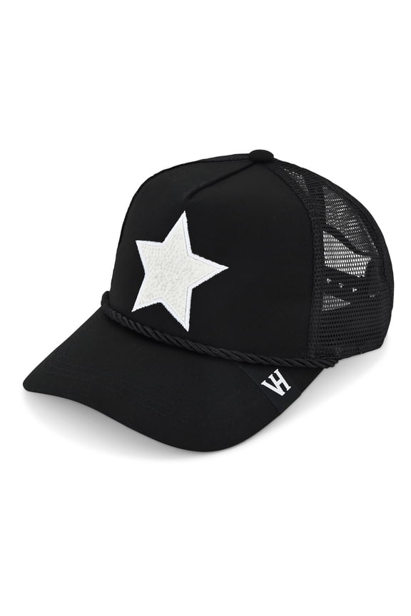 Trucker Hats Women & Men | Mesh Adjustable Snapback Hats | Cute Trendy Baseball Cap Black/White Pearl