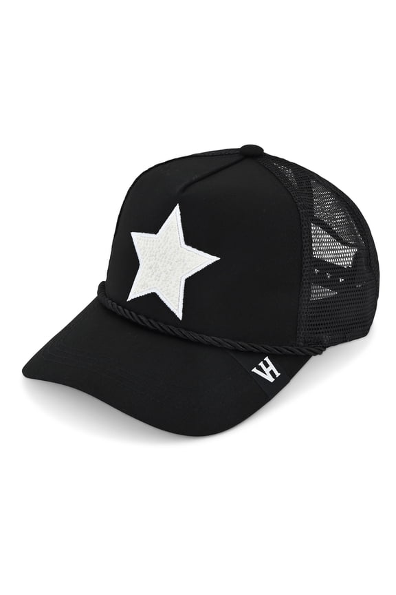 Trucker Hats Women & Men | Mesh Adjustable Snapback Hats | Cute Trendy Baseball Cap Black/White Pearl