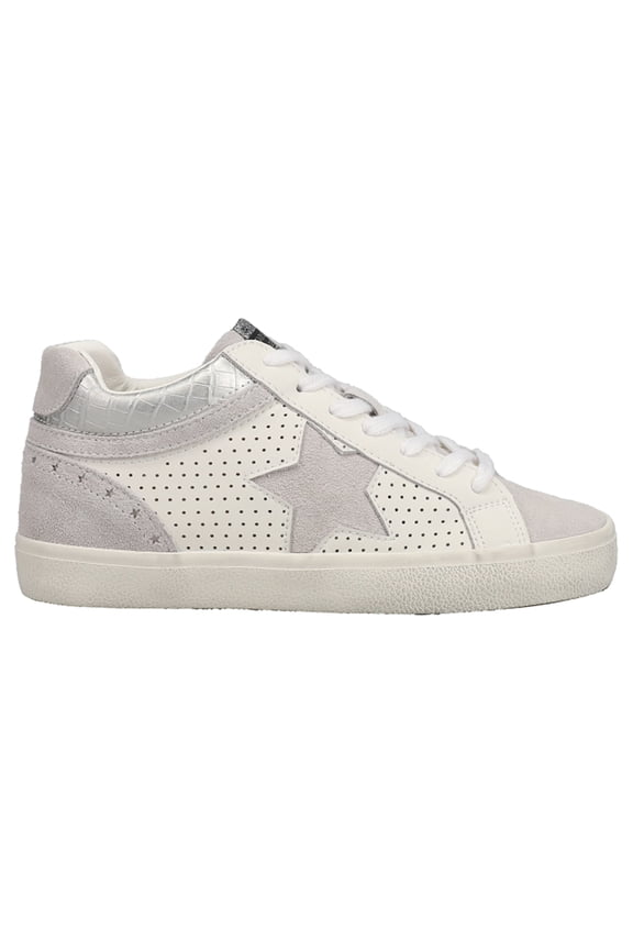 Womens Bounce Perforated Metallic Lace Up Athletic Sneakers