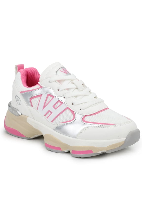 Womens Dash 6 Sneakers, White/Silver/Pink (6)