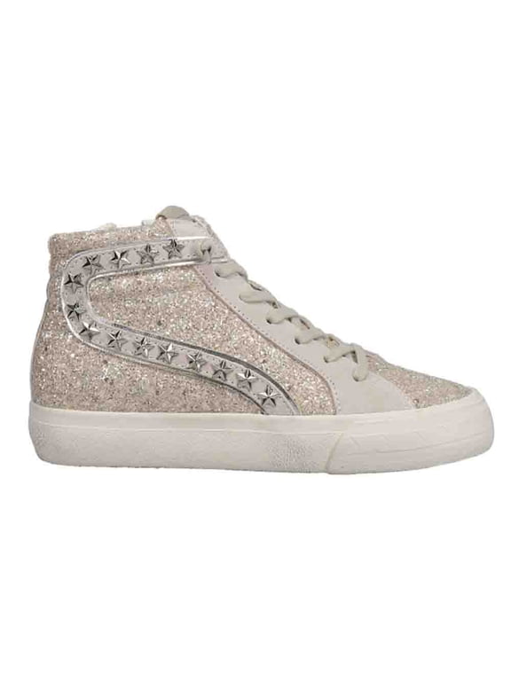 Womens Hailey Glitter Studded High Lace Up Sneakers Casual Shoes Casual
