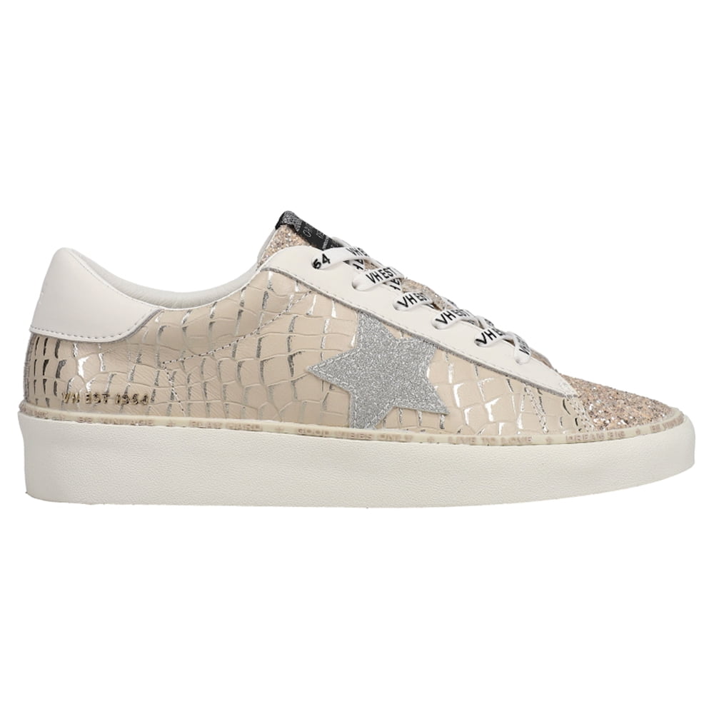 靴 maya Vintage Havana Womens Maya Glitter Metallic Lace Up Athletic