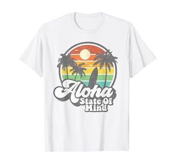 Vintage Hawaii Aloha State Hawaiian Beach Surfing Surf Gift T-Shirt
