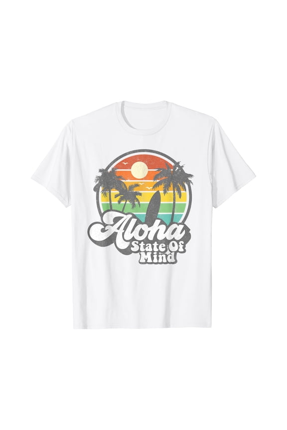Vintage Hawaii Aloha State Hawaiian Beach Surfing Surf Gift T-Shirt
