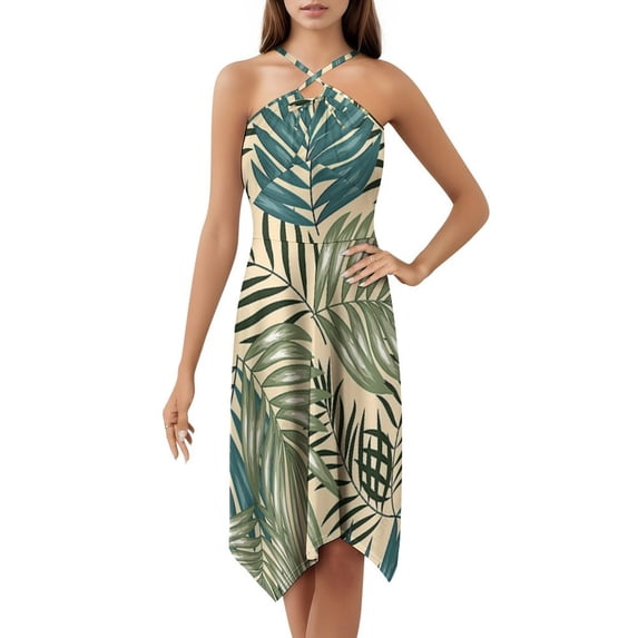 Vintage Hawaiian Aloha Graphic Dress Elegant Party Dresses Evening Dresses Women Dress Long Dresses Sleeveless Dress Ladies Dresses