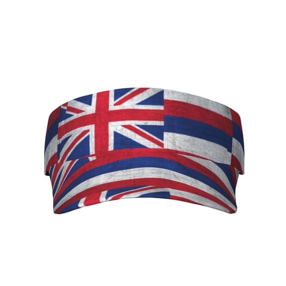 Vintage Hawaiian Flag Sport Visor Hats Sun Protection Outdoor Activity For Women Men