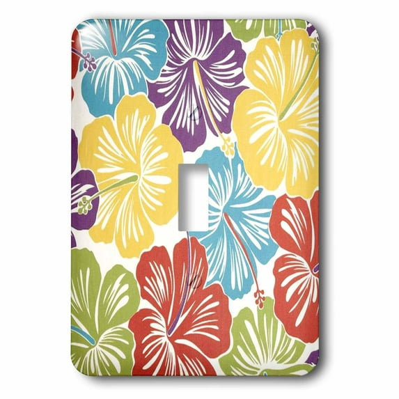 3dRose, Vintage Hawaiian Hibiscus Print, single toggle switch