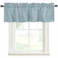 thumbnail image 1 of Vintage Haze Blue Kitchen Valances for Windows, Farmhouse Retro Solid Color Linen Texture Bathroom Window Valances 54x18 Inch Window Treatments Valance Curtains for Living Room Bedroom Decor, 1 of 9