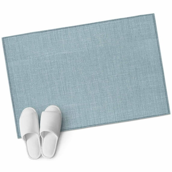 Vintage Haze Blue Large Area Rugs for Bedroom Living Room, Soft Non Slip Carpet Bedside Rug, Farmhouse Retro Solid Color Linen Texture Rectangular Floor Cover Kitchen Accent Rug 2'x3' for Office