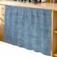 thumbnail image 1 of Vintage Hazy Blue Cabinet Dishwasher Hidden Curtains, Privacy Closet Door Curtain, Modern Farmhouse Textured Rustic Adhesive Dust Proof Under Sink Skirt for Bathroom Kitchen 35"x35", 1 of 8