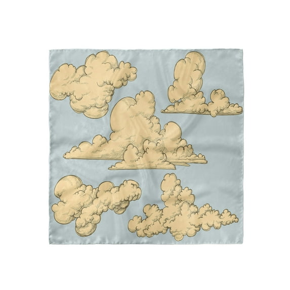 Vintage Head Scarf, Cartoon Fluffy Clouds Art, Head Wrap, 3 Sizes, by Ambesonne