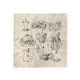 thumbnail image 1 of Vintage Head Scarf, Hand-Drawn Sketch Meals, Head Wrap, 3 Sizes, by Ambesonne, 1 of 2