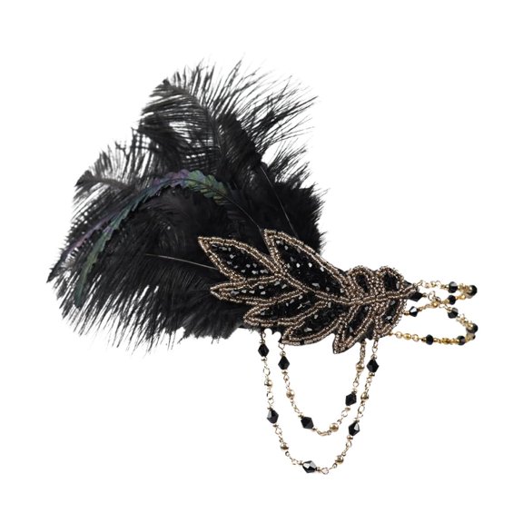 Vintage Headband Rhinestone Flapper Fascinator Hairband for Party Dance Performance Bride Hair Decoration