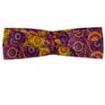 thumbnail image 1 of Vintage Headband, Traditional Paisley Motifs Pattern Oriental Design Flower Ornaments Curvy Antique, Elastic and Soft Women's Bandana for Sports and Everyday Use, Grey Red Coconut, by Ambesonne, 1 of 3