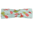 thumbnail image 1 of Vintage Headband, Traditional Polka Dotted Background Doodle Style Pineapple, Elastic and Soft Women's Bandana for Sports and Everyday Use, Grey Red Coconut, by Ambesonne, 1 of 3