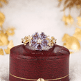 thumbnail image 1 of Vintage Heart Cut Alexandrite Floral Promise Ring in 14K Yellow Gold Vermeil- Floral Ring Promise Custom Jewelry For Women- June Birthstone, 1 of 6
