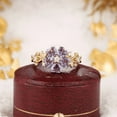 thumbnail image 1 of Vintage Heart Cut Alexandrite Floral Promise Ring in 14K Yellow Gold Vermeil- Floral Ring Promise Custom Jewelry For Women- June Birthstone, 1 of 6