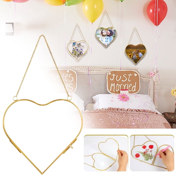 Vintage Heart Shaped Acrylic Photo Frame with Embossed Design for Wall Decor and Gift Giving