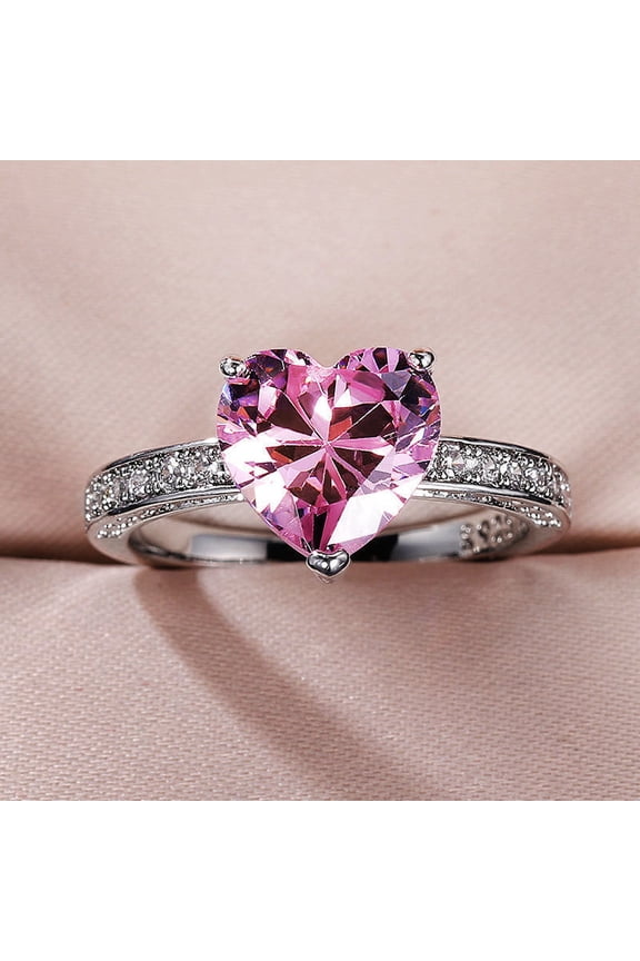 Womens Vintage Heart Ring Silver Plated Copper Ring with Mixed Gem Inlay and Bow Accent Heart Shaped Ring Copper Ring