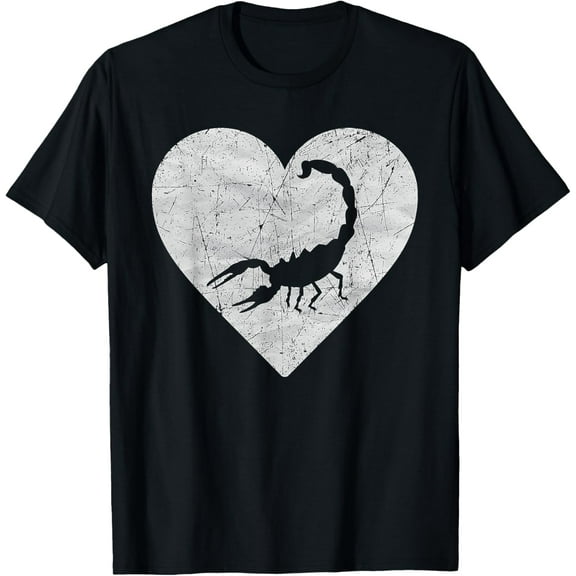 Vintage Heart With Scorpion Graphic Funny Scorpion Lovers T-Shirt