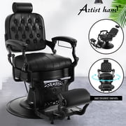Vintage Heavy Duty Reclining Barber Chair Hydraulic PU Leather Hair Stylist Salon Beauty Spa Tattoo EquipmentBlack