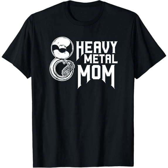 Vintage Heavy Metal Mom Tuba Sousaphone Marching Band Mom T-Shirt Size S-5XL