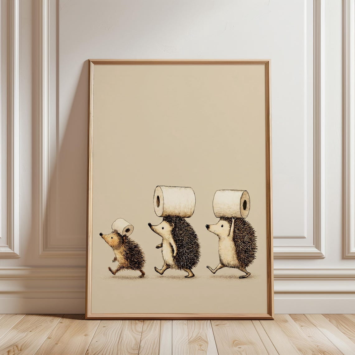 Store Sign Flashcard Vintage Hedgehog Toilet Wall Art Print, Cottagecore Restroom, Bathroom ...