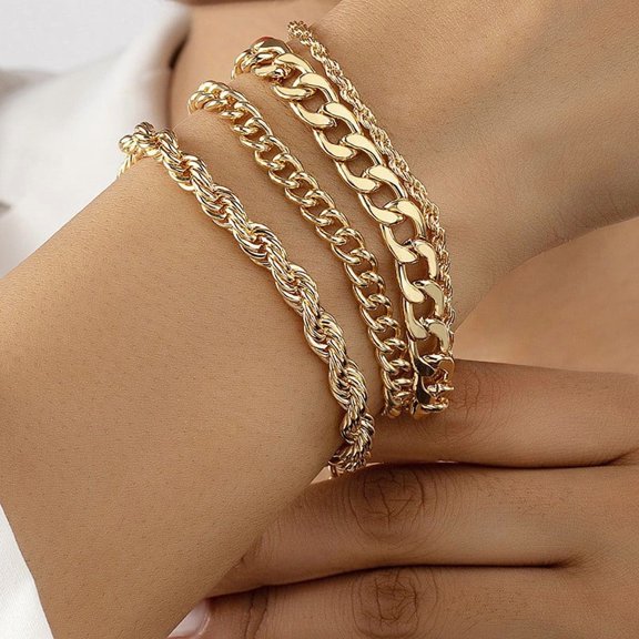 Vintage Hemp Flowers Chain Twin Bracelet