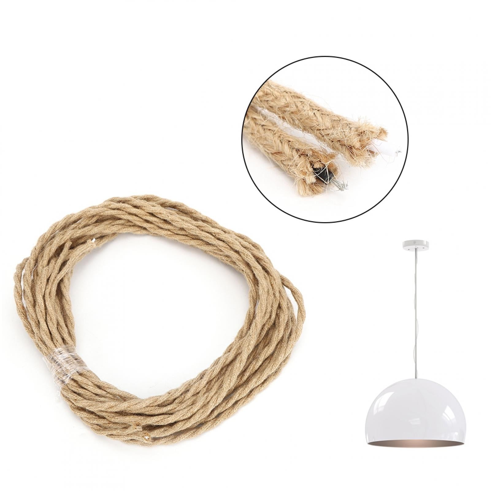 Vintage Hemp Rope Electrical Wire, Electrical Cable, Twisted Pair For Chandelier Light Study Rooms Living Rooms Hallways 10 Meters
