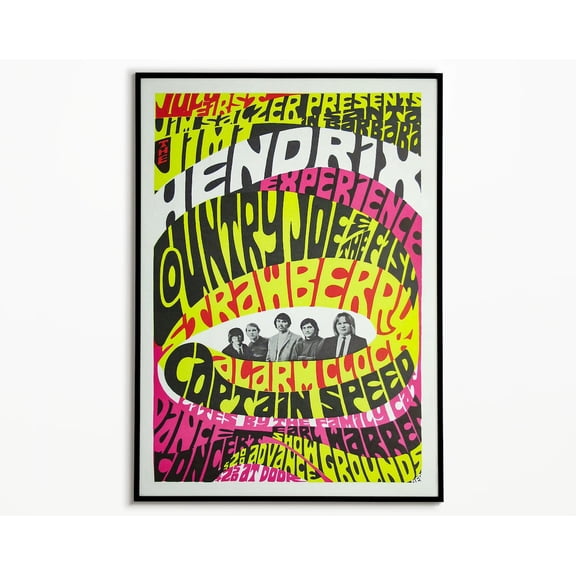 Vintage Hendrix Concert Retro Music Festival Print, Unframed Paper Poster 8x10in