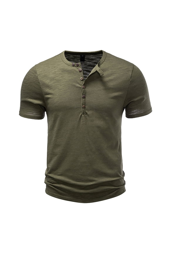 Vintage Henley Shirts for Men Cotton Short Sleeve Retro Muscle Fit Tee Summer Casual Vacation Fashion Lightweight Breathable Workout Top for Everyday Wear