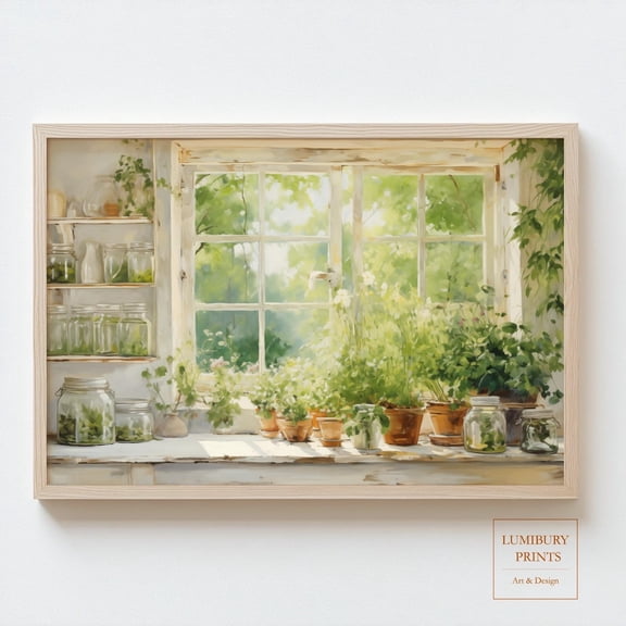 Vintage Herb Kitchen Botanical Poster, 16x24 UNFRAMED