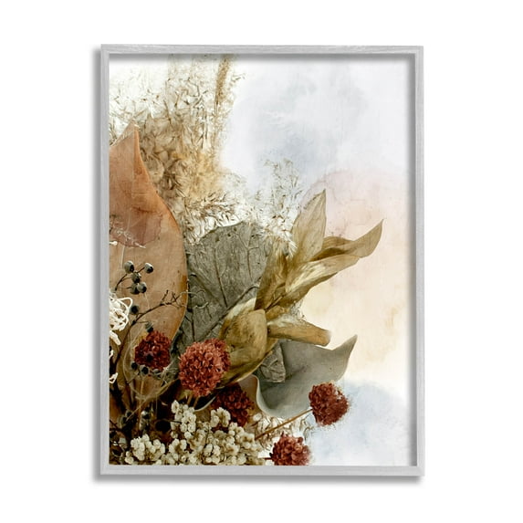 Vintage Herbal Arrangement Botanical & Floral Graphic Art Gray Framed Art Print Wall Art
