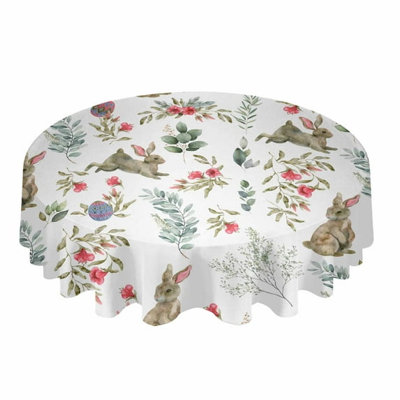 Vintage Herbs Round Tablecloth Waterproof Wedding Decor Table Cover Xmas Home Decorative Tablecloth