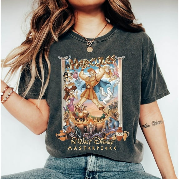 Vintage Hercules All Characters Group Shirt, The Muses Hercules Vintage 90'S Sweatshirt, Comfort Colors Tee, Magic Kingdom, Disney Trip, Pepper Color, Size 2XL
