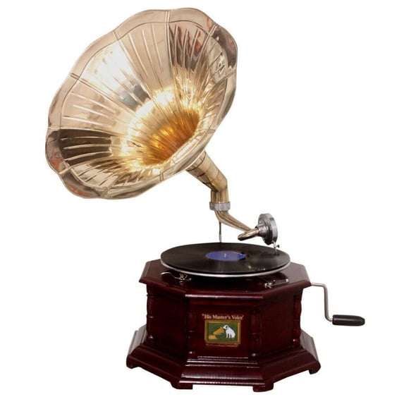 Vintage Hex Phonograph, Replica Gramophone Player with 78 RPM