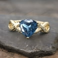 thumbnail image 1 of Trilliant Blue Sapphire Proposal Ring Antique Design Engagement Ring Alternative Fine Jewelry Delicate Art Deco Anniversary Gift For Wife, 1 of 2
