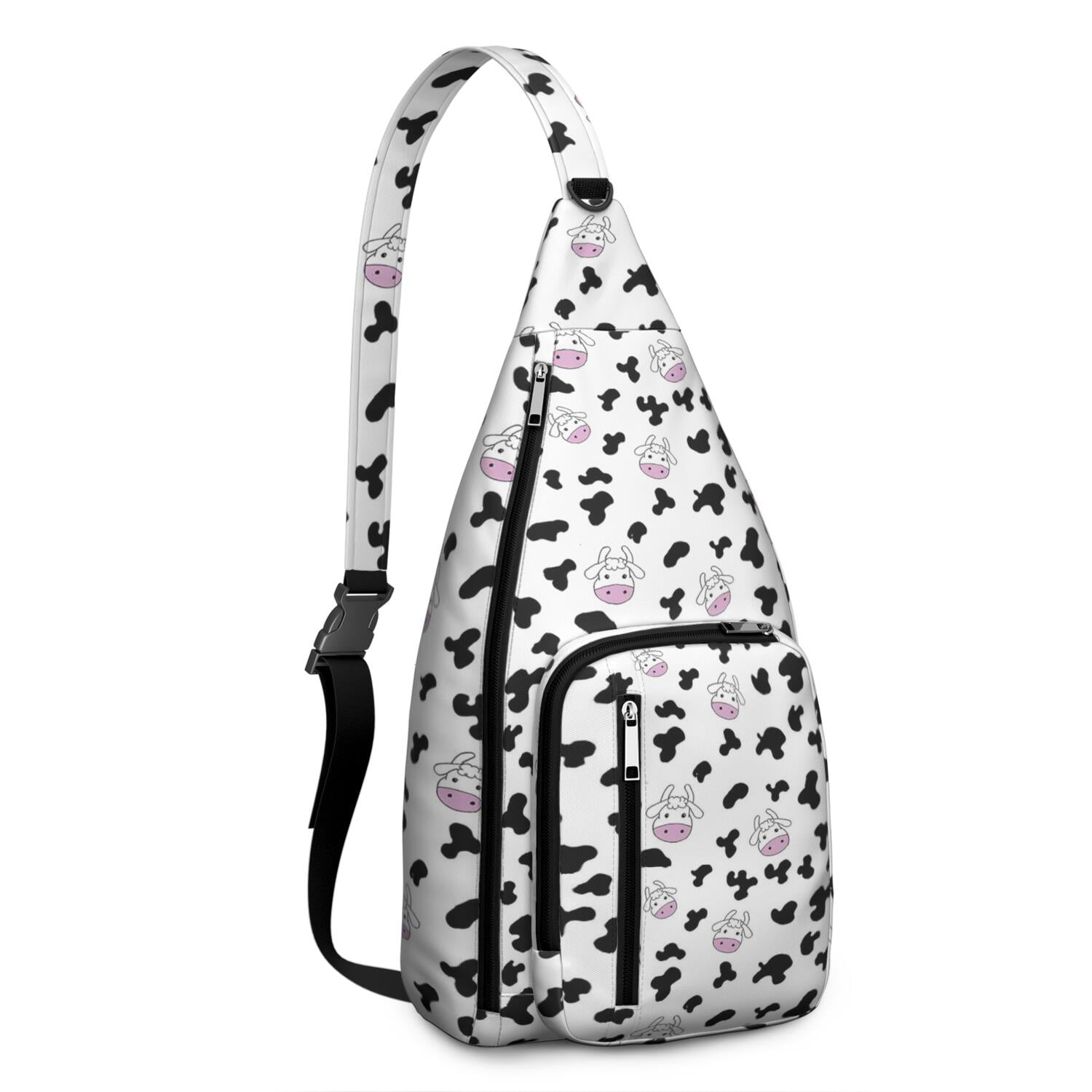 Vintage Highland Cow Print Sling Backpack – Cute Farmhouse Floral Cow Crossbody Bag for Women & Men, Lightweight Hiking Daypack