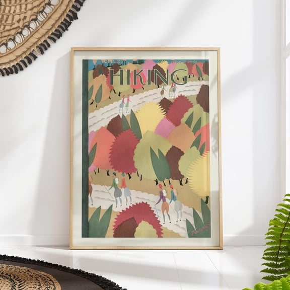Vintage Hiking Mid Century Outdoor Adventure Wall Art, Unframed Paper Poster 11x14in