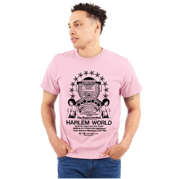 Vintage Hip Hop Harlem World Flyer Men's Graphic T Shirt Tees Brisco Brands 4X