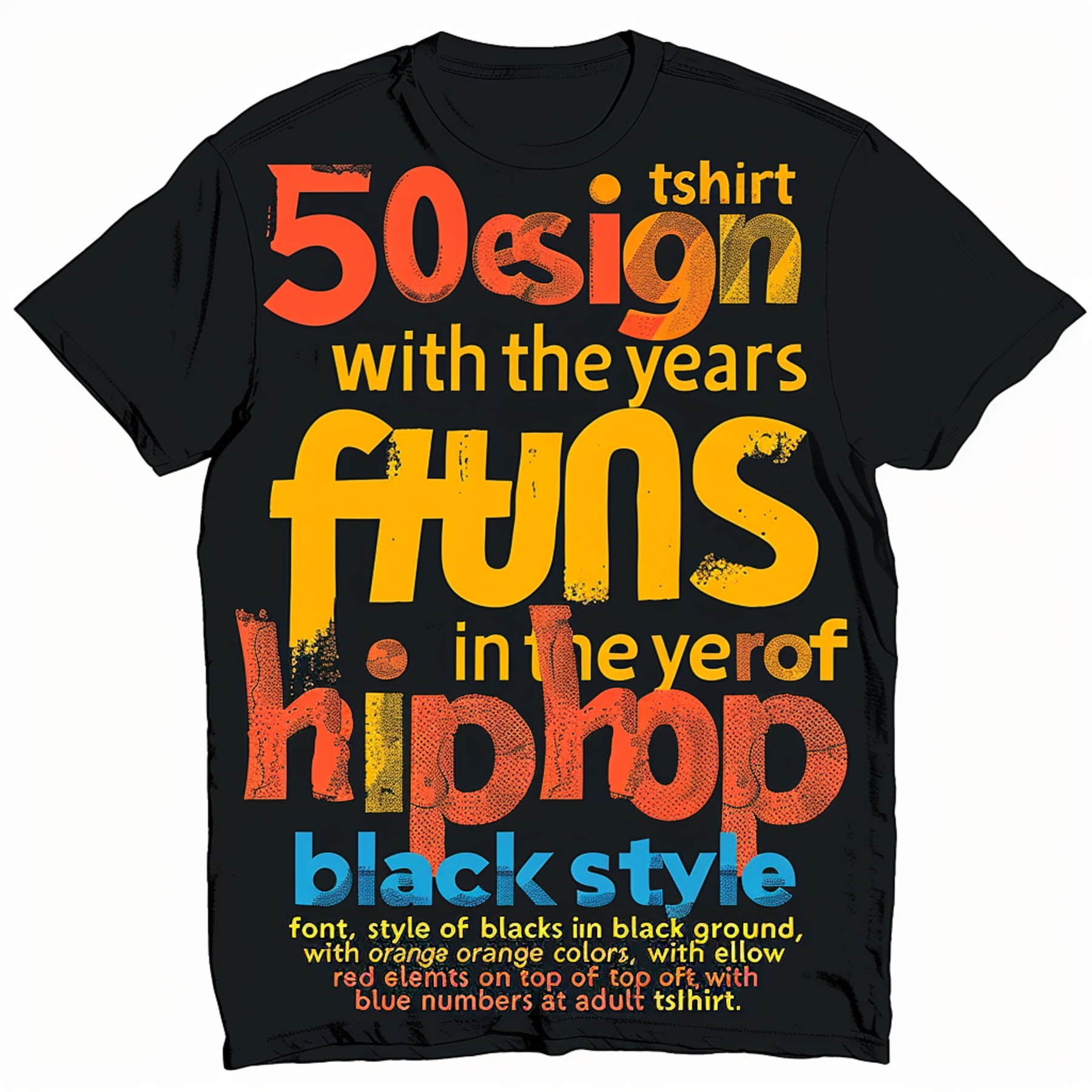 Vintage Hip Hop Style TShirt Celebrate 50 Years of Hip Hop with Bold