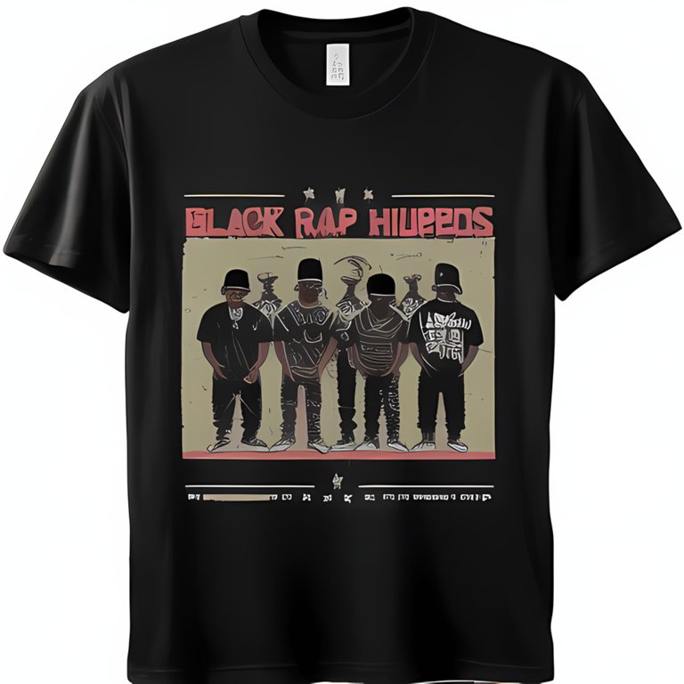 Vintage Hip Hop T-Shirt ‘BLACK RAP Hubbers’ Design with 90s Style 