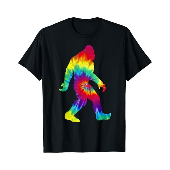 Vintage Hippie Bigfoot - Tie Dye Distressed T-Shirt