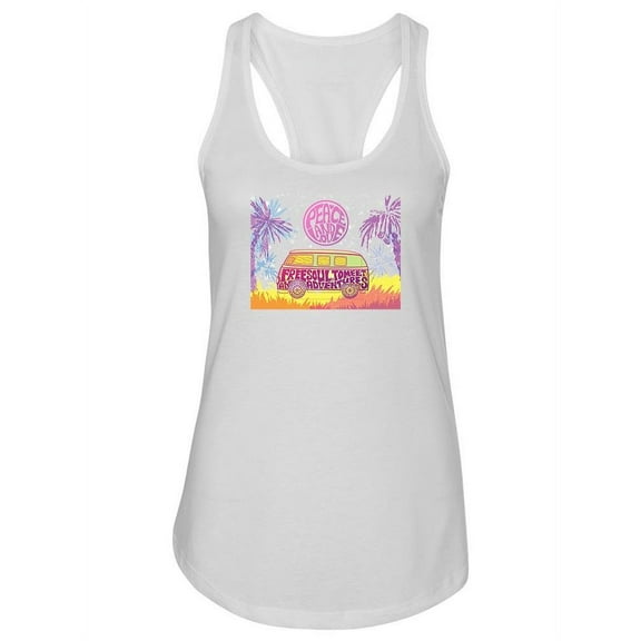 Vintage Hippie Bus. Tank Women -Image by Shutterstock, Female XX-Large
