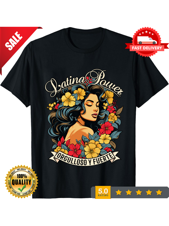 Vintage Hispanic Heritage Latina Power Flowers Women T-Shirt, NEW INSTOCK-TH85669