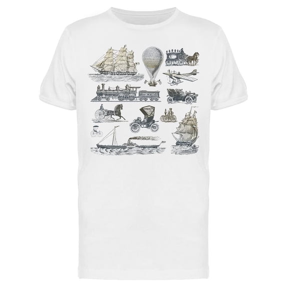 Vintage Historical Transport T-Shirt Men -Image by Shutterstock, Male Large