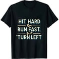 thumbnail image 1 of Vintage Hit Hard Run Fast Turn Left Baseball Funny Sport T-Shirt, 1 of 5
