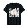 thumbnail image 1 of Vintage Hit Hard Run Fast Turn Left Baseball Funny Sport T-Shirt, 1 of 5